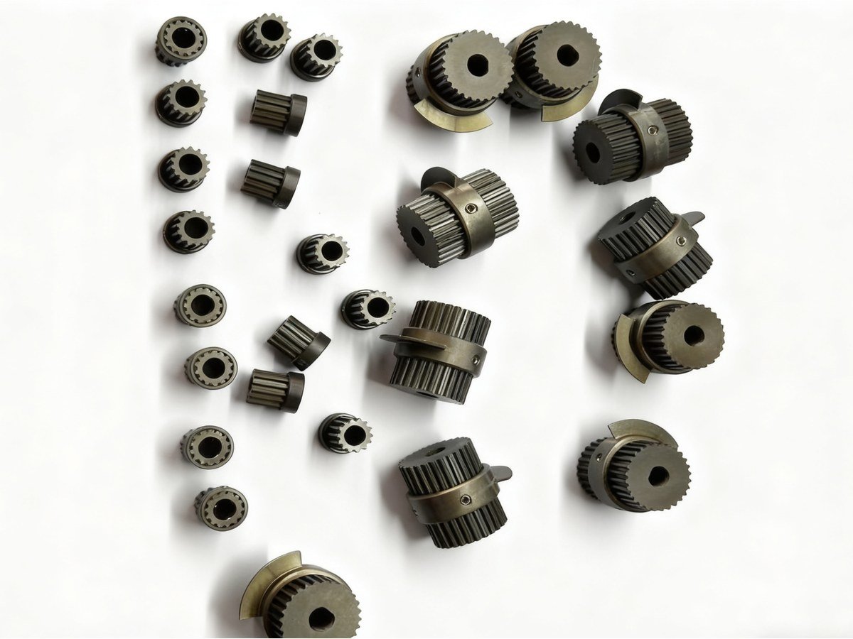 Finished custom-machined gear parts made to drawing